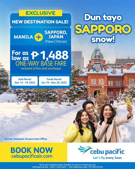 Cheap Flights from Manila to Sapporo from ₱7,432 .